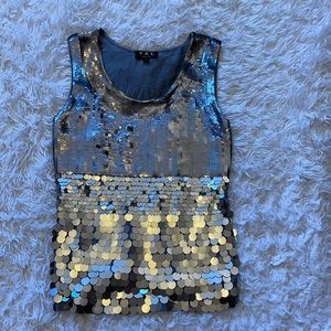 Gunmetal sequin top